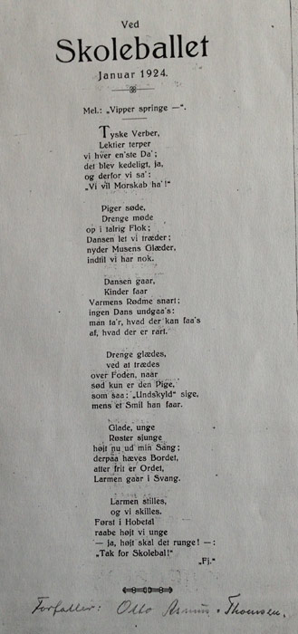 Sang til skolebal 1924