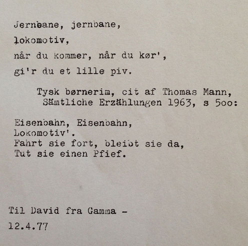 22.8.1977: digt til David