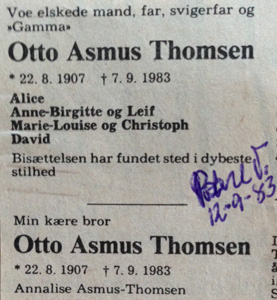 Asmus' død 1983
