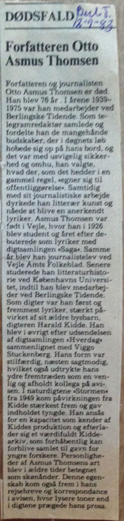 Asmus' død 1983