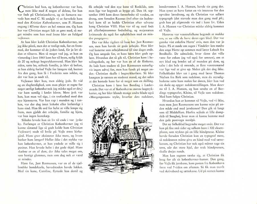 Artikel af Otto Asmus Thomsen i Jul i Vejle 1962: Christian Koebenhavner