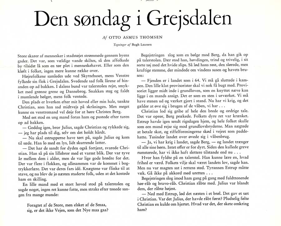 Artikel af Otto Asmus Thomsen i Jul i Vejle 1967: Den Søndag i Grejsdalen